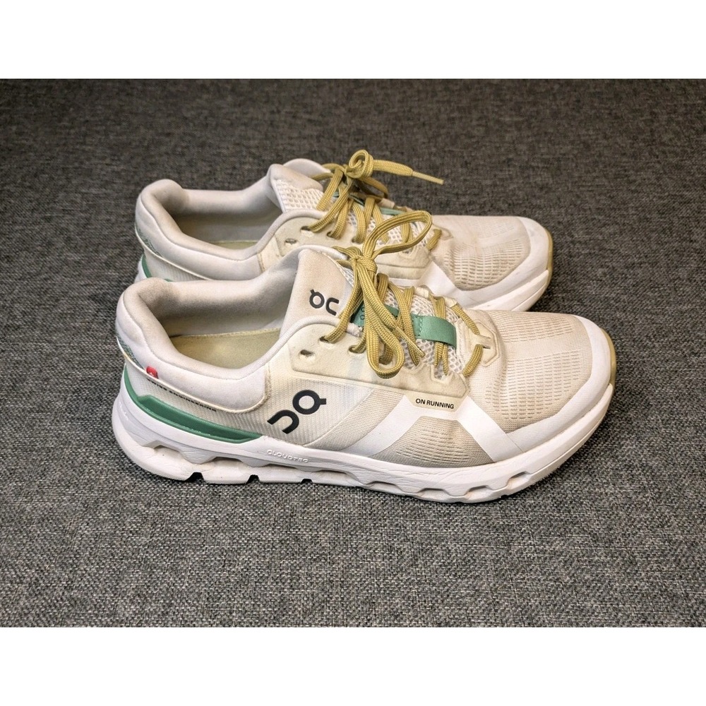 On Cloudrunner 2 Men's Running Shoes White Green Size US 9 Performance Sneakers
